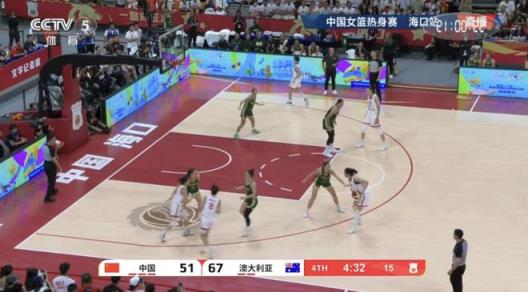 女篮热身赛：张子宇缺阵中国队63：76负于澳大利亚